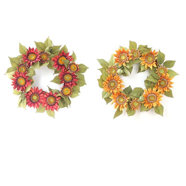 

sunflower wreath garland door window artificial hanging flower wedding decor fake wreath wedding bridal headdreschristmas gift