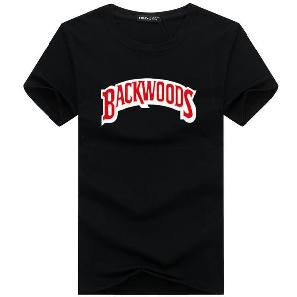 

new summer men backwoods printing t shirt fashion men short sleeve o neck t-shirt cotton hip hop rock streetwear men clothing, White;black