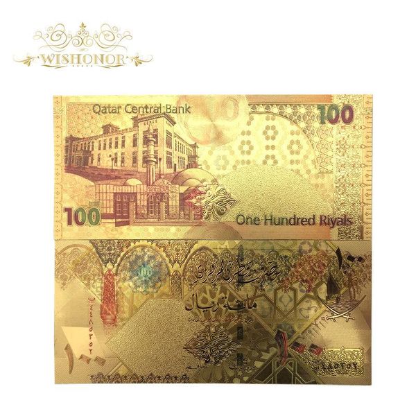 

for colorful qatar banknotes 50 riyals banknotes in 24k gold fake paper money for gift wmtiih rimmer