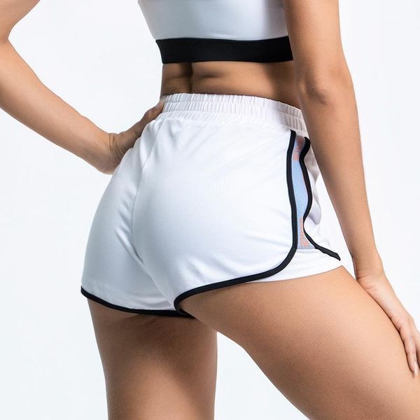 

yoga outfits sports shorts high waist women running fitness short workout gym joggers athletic active cycling biker pocket run1, White;red