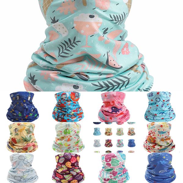 

dhl shipping windproof neck gaiter teenagers uv protection face cover outdoor cartoon bandana kids summer balaclava mask oybk5, Black