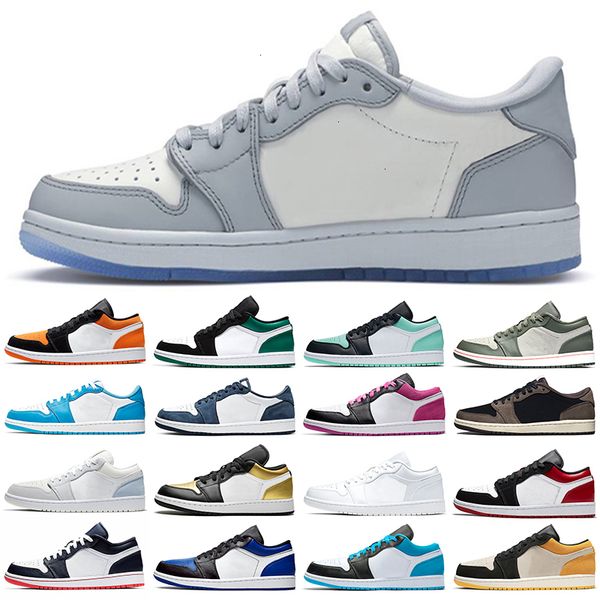 

basketball low men women jumpman 1 shoes 1s mens trainers dio island green midnight navy military themed unc mens sports shoes sneaker, Black