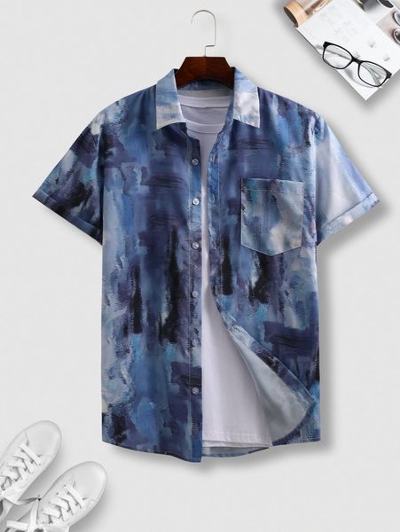 

men random brush print shirt without tee m5me#, White;black