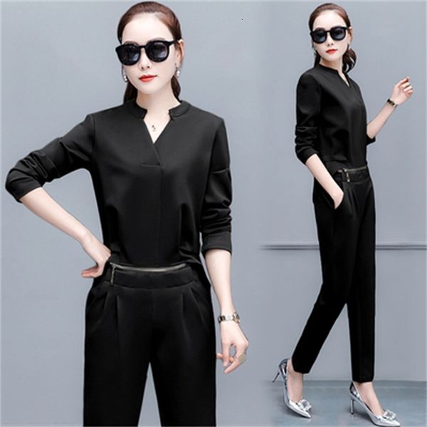 

female office luxury pantalon et haut femme women's clothes sets yq0u, White