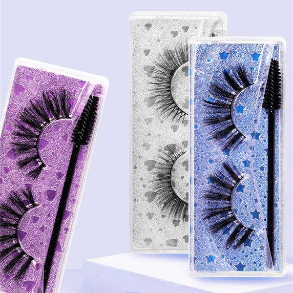 

soft natural thick 3d mink hair false eyelash makeup accessories wholesale glitter eyelash extension mink lashes with eyelash brush makeup
