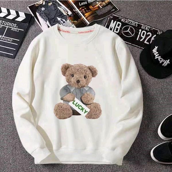 

2021 autumn/winter new good luck bear collar thin, thick velvet lovers hoodie fashion casual sports hoodie, Black