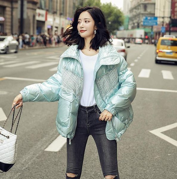 

2019 winter new white duck down jacket female simple wild thick warm fashion new women's down jacket1, Black
