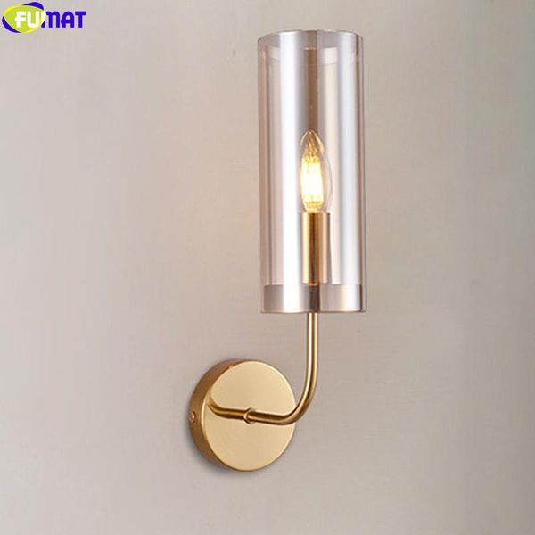 

fumat blue glass pipe tube wall lamp luxurious modern nordic style light gold frame glassical lighting luminaire e14 led fixture