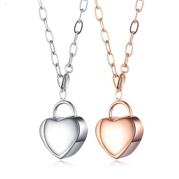 

stainless steel rose gold dainty mini heart pendant necklace minimalism jewelry for women with chain, Silver
