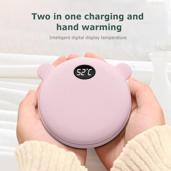 

cute cartoon winter mini hand warmer 2 in 1 usb rechargeable double-side heating portable hand warmer 5200mah power bank
