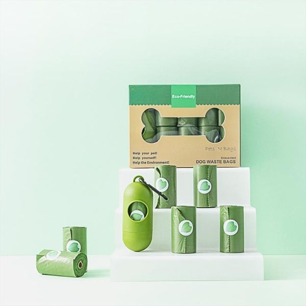 

8/20 rolls dog poop bag biodegradable eco-friendly pet waste bags dispenser outdoor carrier pet poop bags dog accessories jllcwa yeah2010