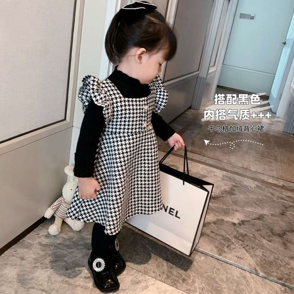 

girl's thousand bird vt autumn winter 2020 new plush drs children's little fragrant princs skirt, Red;yellow