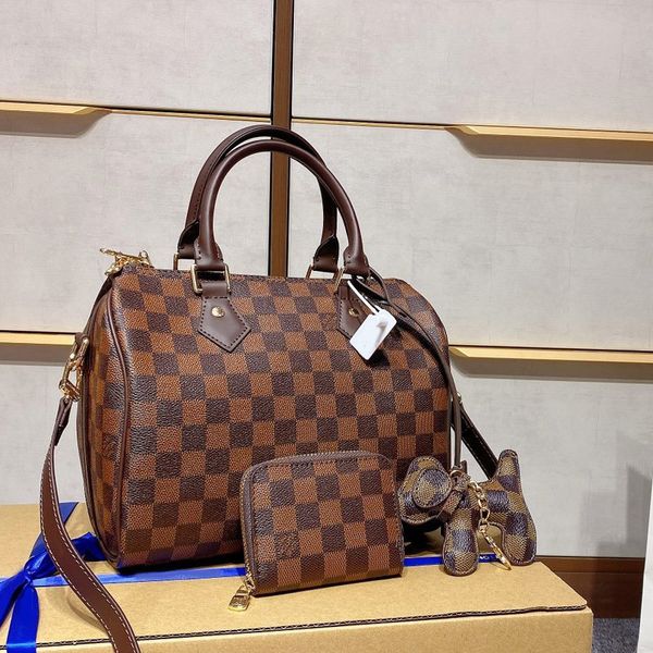 

coffee case bucket bag shell bag women shoulder bags fashion patchwork color plaid zipper classic interior zipper purse ing