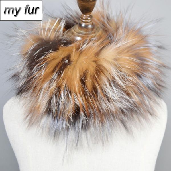 

scarves 2021 real fur scarf headband women winter ring luxury neck warmer good elastic 100% natural mufflers, Blue;gray