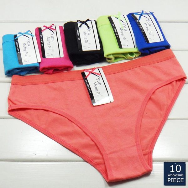 

women's panties 1-10 pcs/lot ladies pantiescotton girl briefs comfortable breathable seamless quality underwear women 86953, Black;pink
