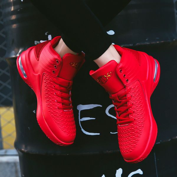 

2019 new high-men basketball classic sports man sneakers trainer big plus size 36-47 men's chaussures de basket shoes c1212, Black;white