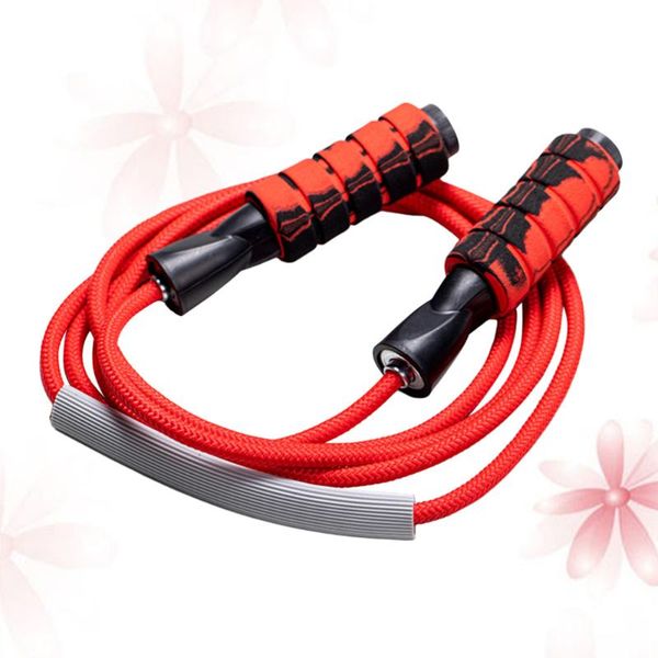 

jump ropes 1pc fitness rope sponge handle skipping weight wire for sports workout exercise (red)