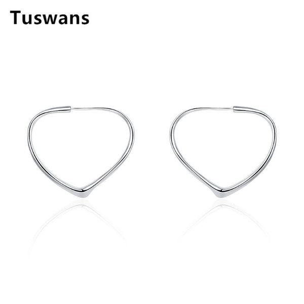 

simple heart shape hoop earrings for women silver color party present elegant jewerly gifts anniversary pendientes mujer moda, Golden;silver
