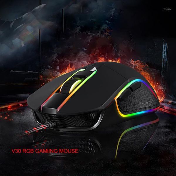 

mice drop v30 mouse gaming 3500 dpi 6 buttons wired rgb backlit ergonomic for lappc mini black1