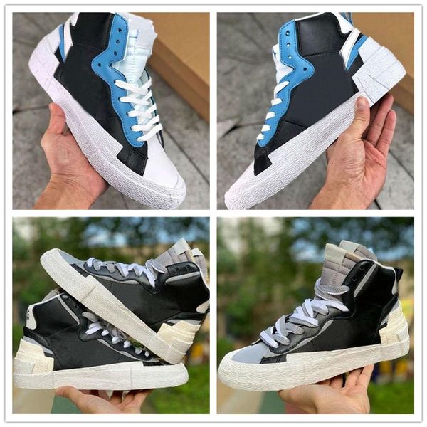 

2020 blazers mid x sacai skate shoes high low casual sneakers designer canvas shoes mens womens, White;red