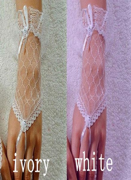 

1 pair fingerless lace bride gloves opera wedding evening party prom costume accessories fashion gloves black white ivory women h jlllfx
