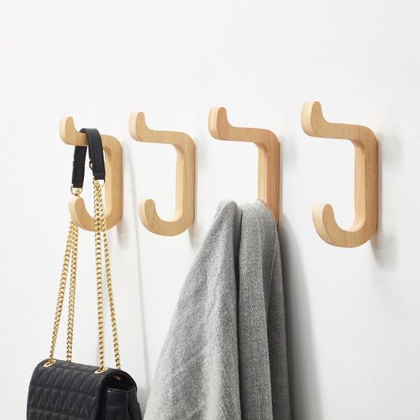 

hooks & rails 2/4 pcs multifunctional storage wall wood key hanger household stable creative coat hook home decoration