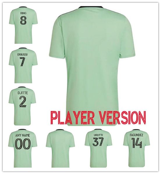 

22 23 mls austin fc player version soccer jerseys inaugural 2022 2023 home green away dario conca kleber xavier baez customize football shir, Black;yellow