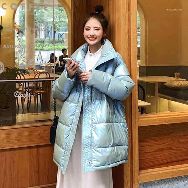 

thicken jacket 2020 winter women warm parkas long winter coat women shining stylish female coat1, Black