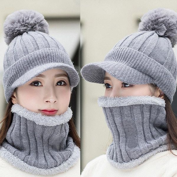 

beanies arrival winter knit beanie hat neck warmer fleece lined skull cap for women outdoor cycling hat1