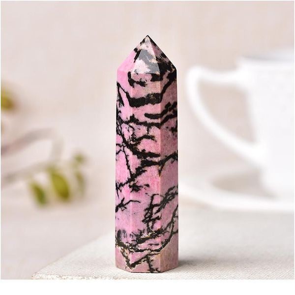 

23 color natural stones and crystal point wand reiki healing stone tower energy ore mineral polished crafts home de jllvdg, Black