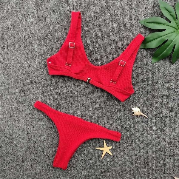 

factory9fhdhigh-quality hirigin thong fabrics set 2020 swimwear push up swimsuit women bathing suit padded bikini solid, White;black