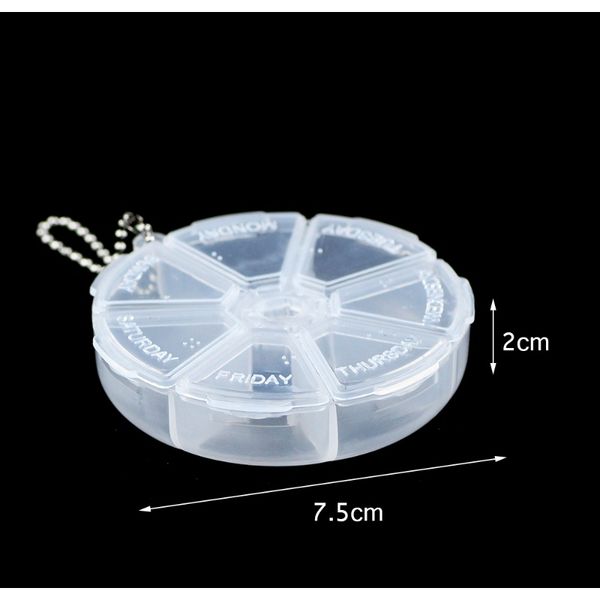 

wlyees 7 grids round empty box transparent for jewelry beads trimming case organizer ring earring necklace accessories tools box wmtier