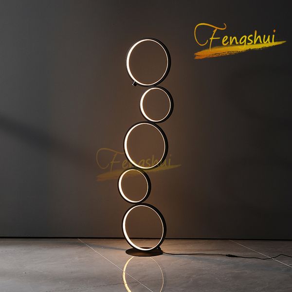 

modern led fixtures nordic creative ring floor lights touch switch stand for indoor lighting decor standard lamp 5p6e