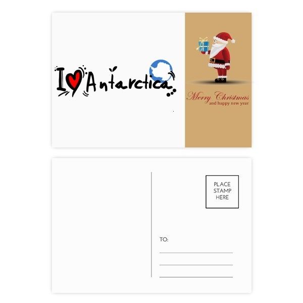 

i antarctica word flag love heart illustration santa claus postcard set thanks card mailing 20pcsoutletsvo5