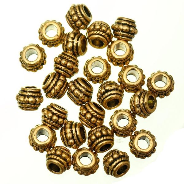 

20pcs 8x6mm antique gold silver tone tibetan spacer metal beads for needlework for diy jewelry making bracelet jllcgj, Black