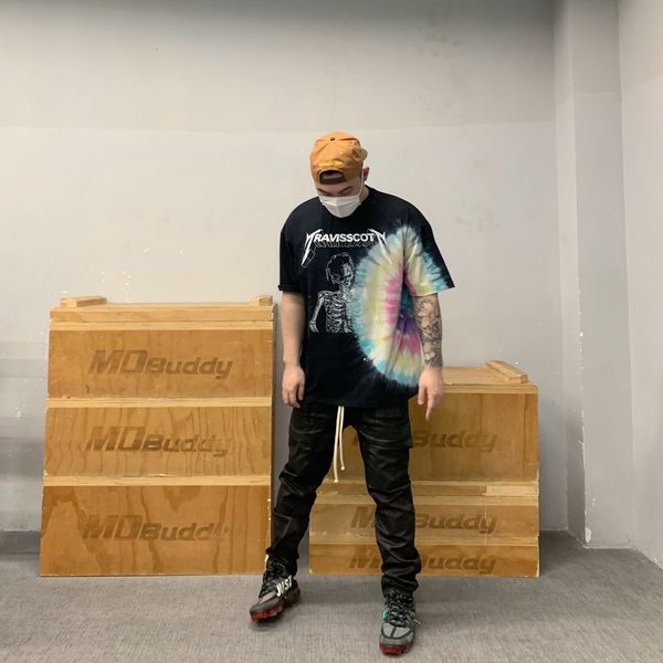 

cseen tie dye wash short sleeve travis scott non astro peripheral fog rock rhude, Black