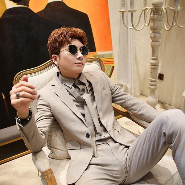 

suit small han edition cultivate morality man three-piece suit business casual career suits british male wind coat1, White;black