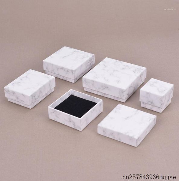 

gift wrap 100 pcs marble jewelry packaging box boxes necklace earring marbling kraft paper1
