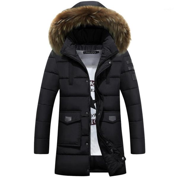 

2019 new men winter jacket parkas fur hooded thickened warm coat outwear -3xl axp071, Tan;black