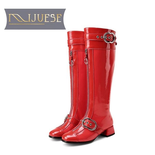 

mljuese women knee-high boots cow leather winter short plush women boots female motorcycle boots party dress size 34-43 t200425, Black