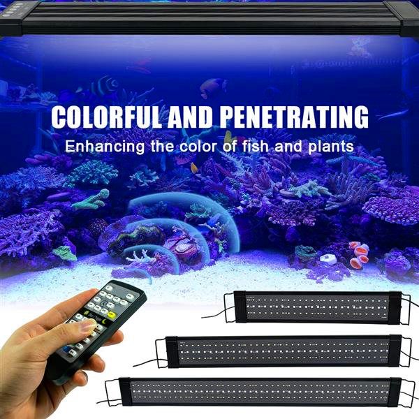 

25w 108led solar light grass lamp with remote control soft light 28.54inch black suitable for 28.54-42.32inch long aquarium