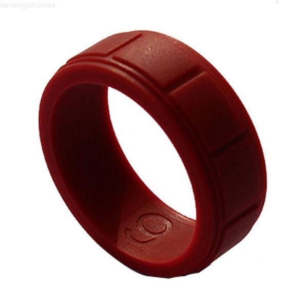 

8mm for men and women grid environmental protection silicone outdoor sports wedding ring, Slivery;golden