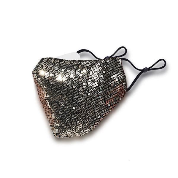 

sequins fashion glitter black breathable protective face dustproof respirator cycling reusable designer mouth masks in s