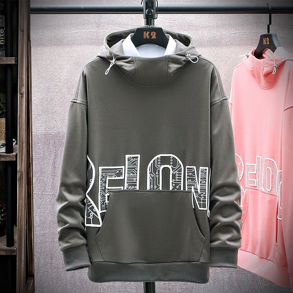 

2021 new japo casual o pescoo novo chegou rosa hoodie moletom estilo masculino hip hop streetwear roupas irza, Black