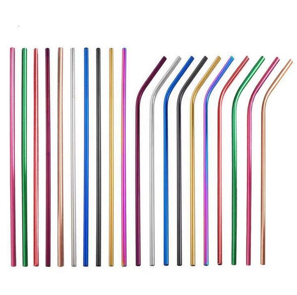 

steel colored drinking straws 8.5\ stainless