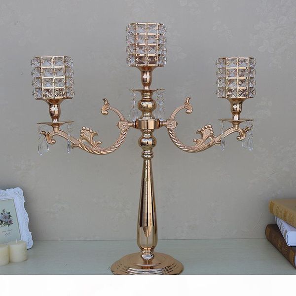 

new european creative three-head candlestick decoration 67cm metal crafts wedding table decoration candle holder home decor