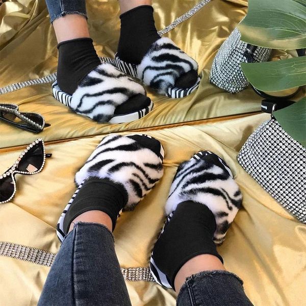 

women slippers ladies spring fashion plush open toe leopard flats shoes female casual comfort platform slipper woman shoe 2021 #dg65, Black