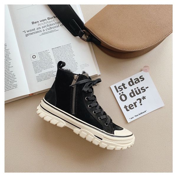 

мода стиль canvas сапог для женщин с меховой подкладкой популярных рождественских подарков роскоши зима лодыжка вскользь мартеновских плоски, Black