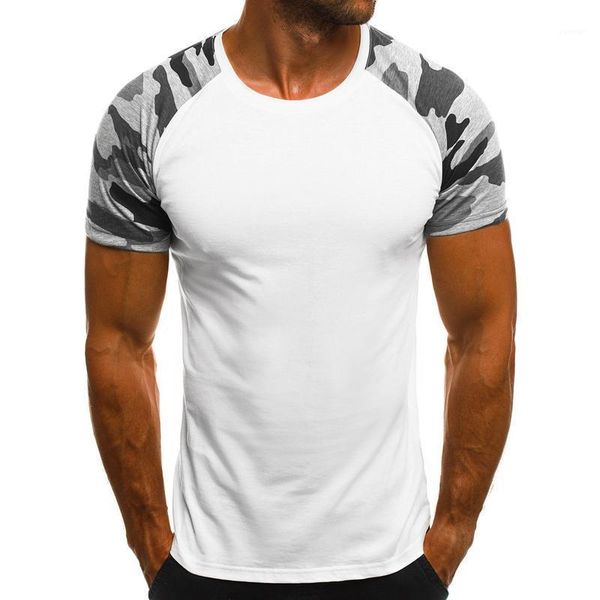 

2020 new casual camouflage print men t shirt summer short sleeve man t-shirts bodybuilding slim thin male tees dropshipping1, White;black