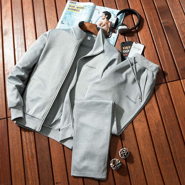 

spring new sports suit casual running large loose men's sportswear, Gray